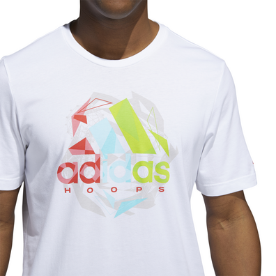 Adidas Basketaball Abzeichen Sport Tee "Weiß"