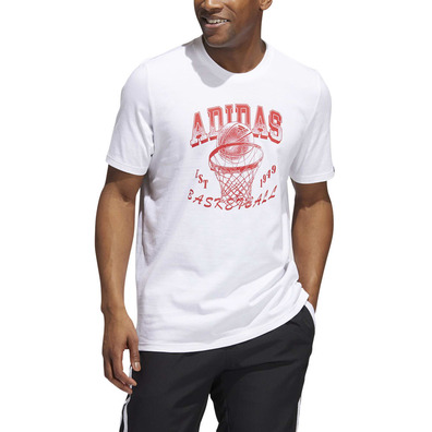 Adidas Basketball Aworld Hoops Graphic Tee "White"