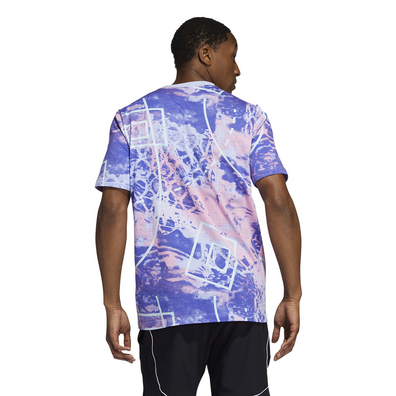 Adidas Basketball Throwback Sublim Allover Print Tee "Purple Tint"