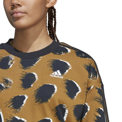 Adidas Essentials 3-Strips Animal Print Sweatshirt