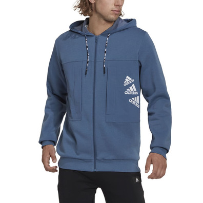 Adidas Essentials Marke Liebe Fleece Full-Zip Hoodie "Wonder Steel"