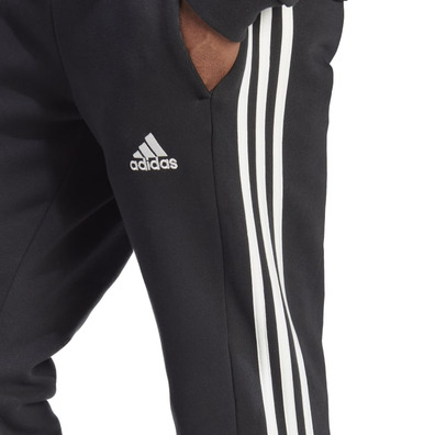 Adidas Essentials Fleece Slimfit 3-Streifen Hose "Schwarz"