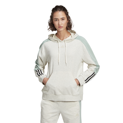 Adidas Essentials Logo Colorblock Hoodie W "Off White"