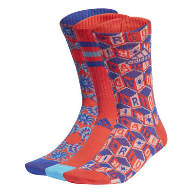 Adidas FARM Rio Crew Socken 3 Paare "AOP Multicolor"