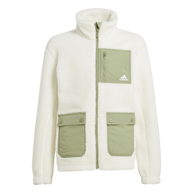 Adidas J SHERPA JKT "White-Green"