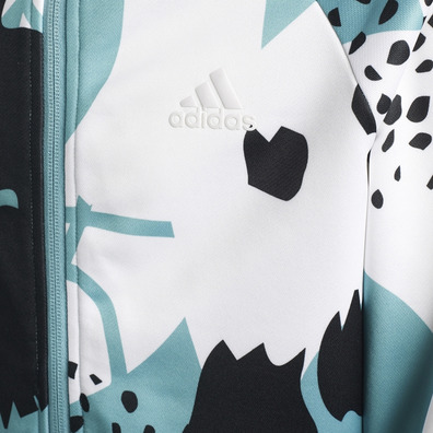 Adidas Junior Aeroready Animal Print Warm-Up Zip-Pocket