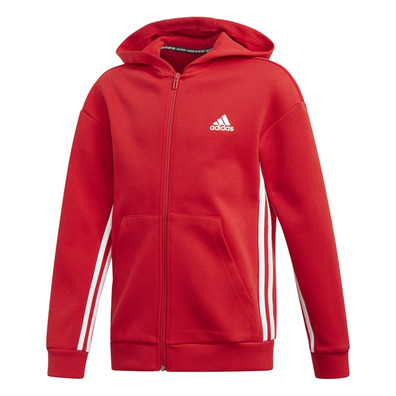 Adidas Junior YB MH 3-Streifen Full Zip Hoodie