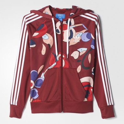 Adidas Originals Rita Ora TT Kapuze "Art Games" (collegiate burgundy/white)