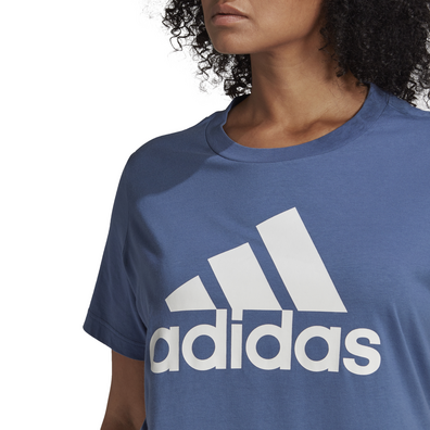 Adidas Sportswear Must Haves Abzeichen von Sport Tee Plus Größe "Crew Blue"