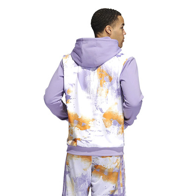 Adidas Sudadera Capucha Basket Allover Print "Magic Lilac"