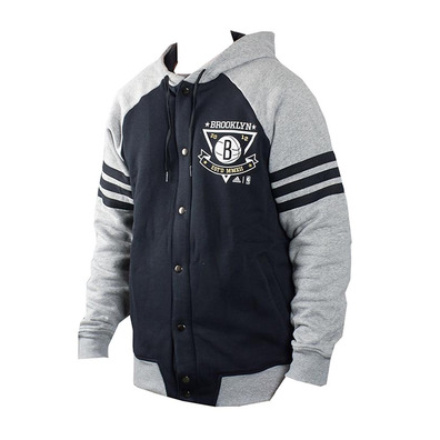 Adidas Washed Baseballjacke Brooklyn Nets(Negro/Gris)