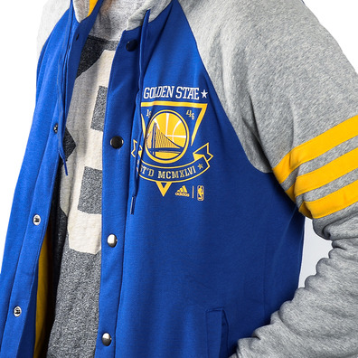 Adidas Washed Baseballjacke Golden State Warrios (Azul/Gris/Amarillo)