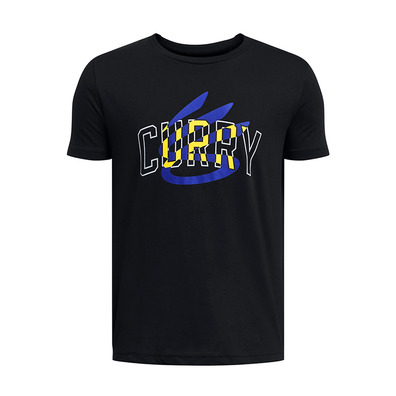 Curry Logo T-Shirt Jr. "Black Royal"