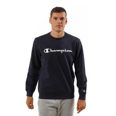 Champion Legacy Scrip Big Logo Crewneck Sweats "Navy"