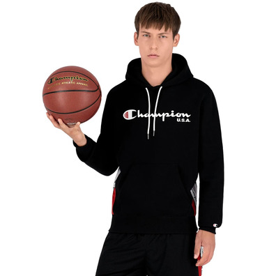 Champion Basketball USA Script Logo Tap Fleece Hoodie "Black"