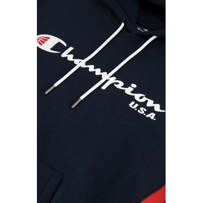 Champion Basketball USA Script Logo Tap Fleece Hoodie "Navy"