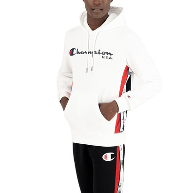 Champion Basketball USA Script Logo Tap Fleece Hoodie "White"