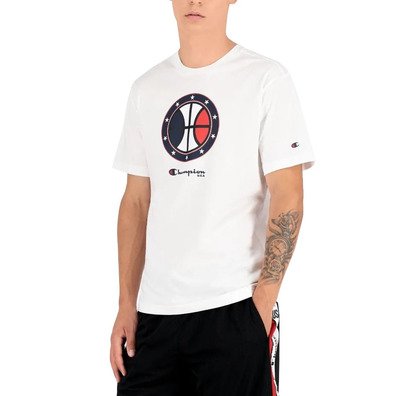 Champion Basketball Legacy Round Up Graphic Crewneck T-Shirt "White"