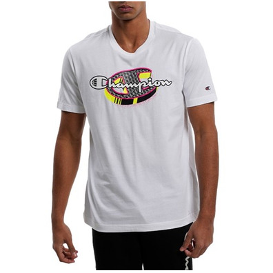 Champion Basketball Legacy Script Logo Spray Neon Tee "Weiß"