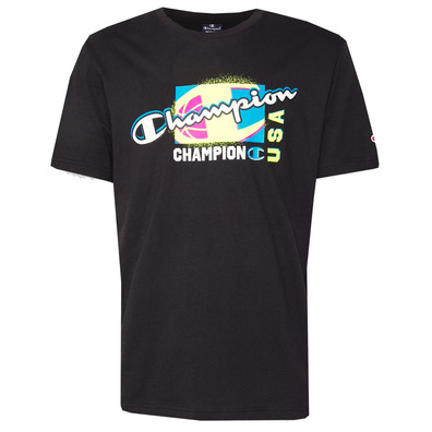 Champion Basketball Legacy Script Logo Spray Neon Tee "Schwarz"