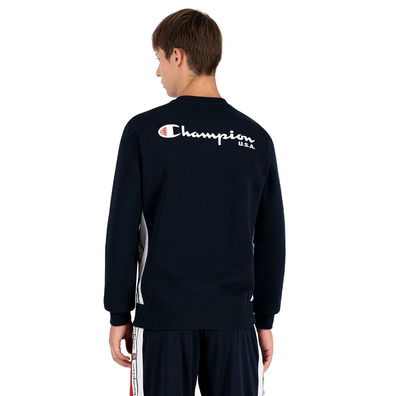 Champion Basketball USA Script Logo Tap Fleece Sweatshirt "Navy"