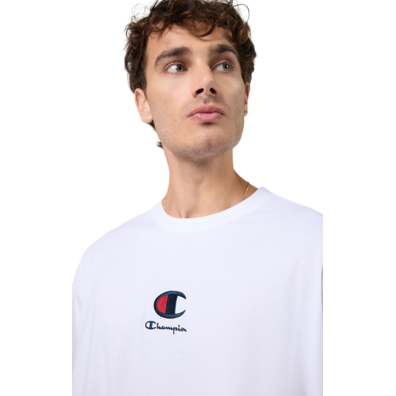 Champion Big C Logo Stickerei Crewneck T-Shirt "White"