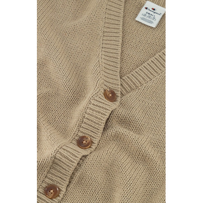 Champion C Logo Aufnäher gestrickter Cardigan "Beige"