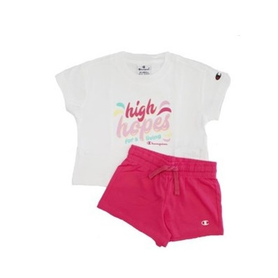 Champion Girls Legacy Cotton Idea Mix T-Shirt und Short Set "White"