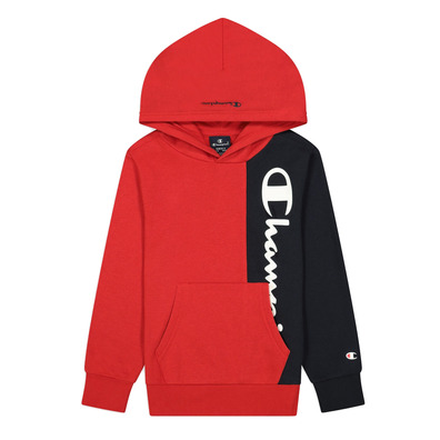 Champion Kids Legacy Spliced Script Logo Druck Hoodie "Red"