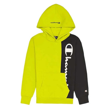 Champion Kids Legacy Spliced Script Logo Druck Hoodie "Gelb"