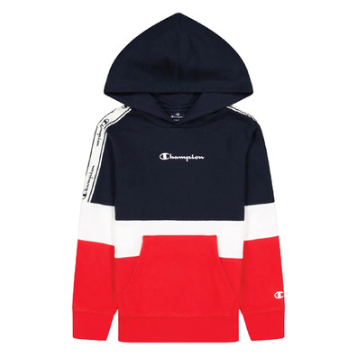 Champion Legacy Farbe Block Script Logo Hoodie "Navy"