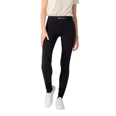 Champion Legacy Contrast Trim Cotton Leggings "Schwarz"