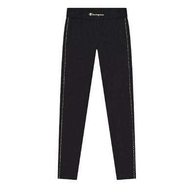 Champion Legacy Contrast Trim Cotton Leggings "Schwarz"