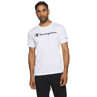 Champion Legacy Baumwolle Kontrast Scrip Logo T-Shirt "White"