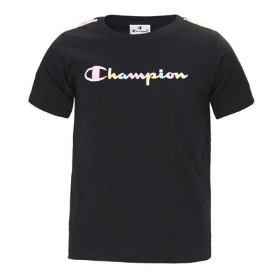 Champion Legacy Girls Script Logo Front T-Shirt "Black"