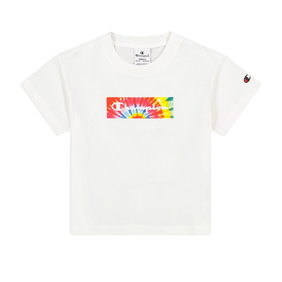 Champion Legacy Mädchen Scrip Logo Front Rainbow Tee "Weiß"