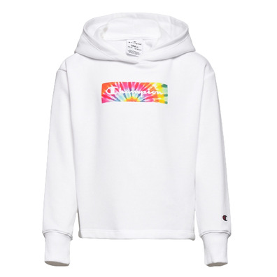 Champion Legacy Grils Scrip Logo Front Rainbow Hoodie "White"