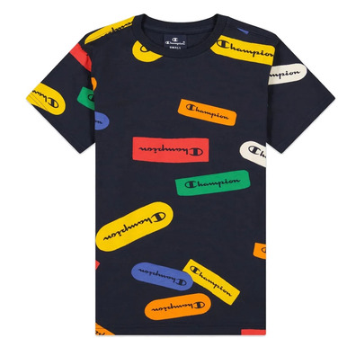 Champion Legacy Kids Allover Graphic Print T-Shirt "Navy"