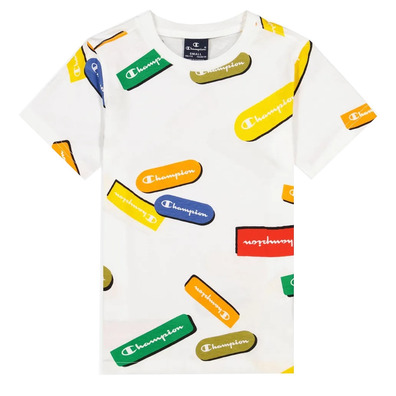 Champion Legacy Kids Allover Graphic Print T-Shirt "White"