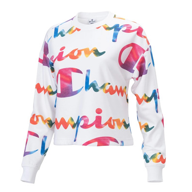 Champion Legacy Wm ́s AOP Scrip Logo Print Sweatshirt "White"