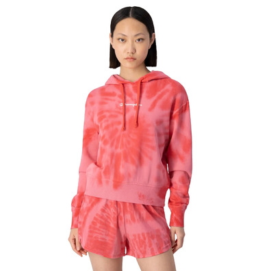 Champion Legacy Wm ́s Tie Dye Scrip Logo Hoodie "Red"