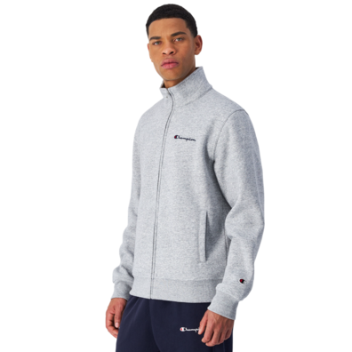 Champion Logo Fleece Full-Zip Basic Sweatshirt "Light Grey"