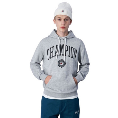 Champion Rochester Bookstore Hooded Big Logo "Medium Grey"