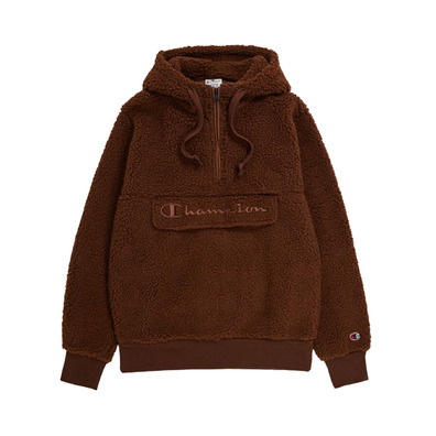 Champion Script Logo Winter Fleece Hoodie "Brown"