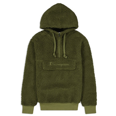 Champion Script Logo Winter Fleece Hoodie "Olive"