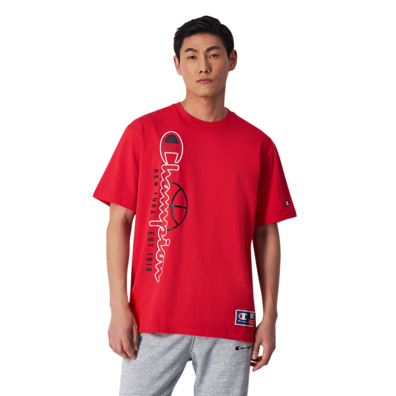 Champion Sport Lifestyle Basketball Big Logo Custom Fit T-Shirt "Red"