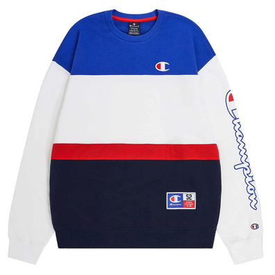 Champion Sport Lifestyle Basketball Farbe Block Crewneck Sweatshirt Logo C "White"