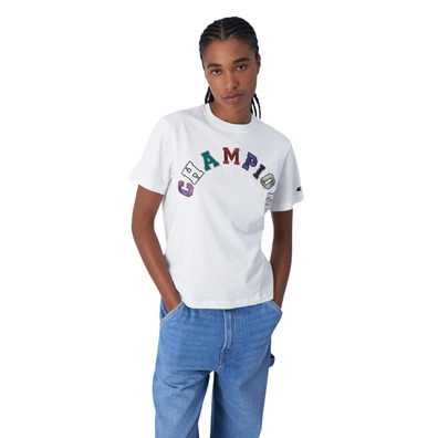 Champion Varsity Logo Baumwolle T-Shirt "White"