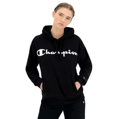 Champion Wn ́s Legacy Script Logo Polar Fleece Hoodie "Black"