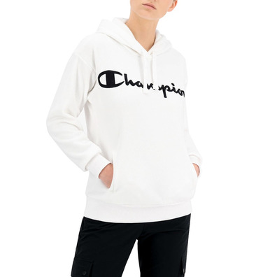 Champion Wn ́s Legacy Script Logo Polar Fleece Hoodie "White"